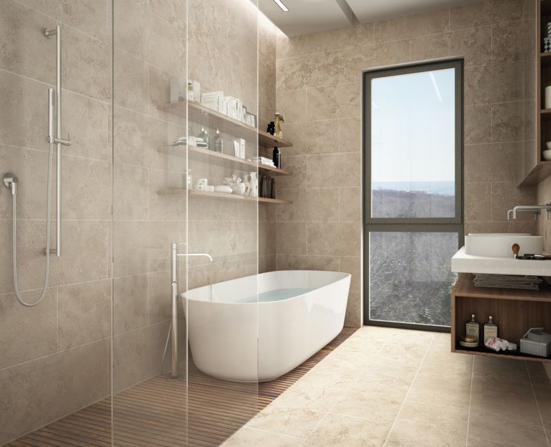 Travertine Floor Installation in Longmont, CO