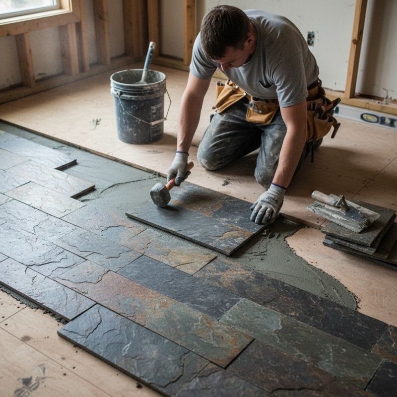 Slate Floor Installation in Overland Park, KS